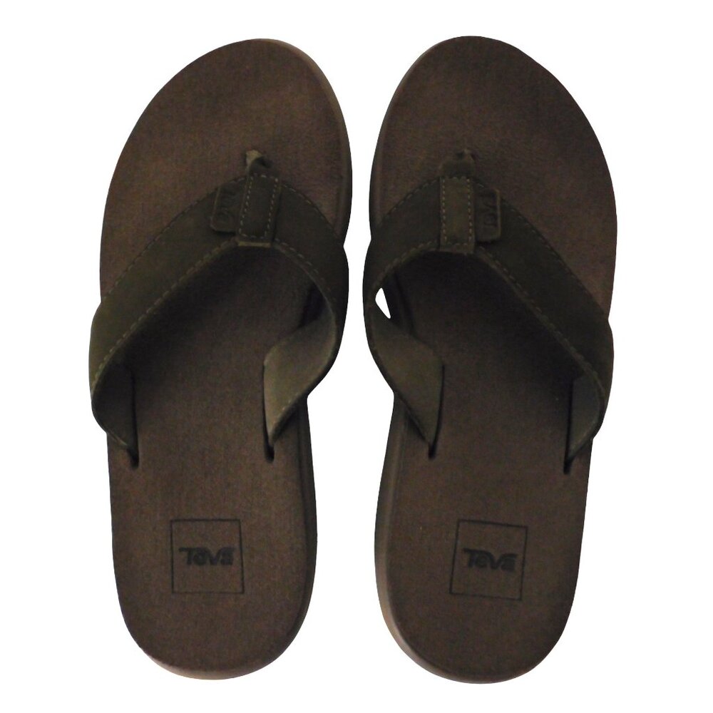 NEW Womens Teva ReFlip Flip Flops Olive Green Thong Sandals SIze 6 - Picture 2 of 7
